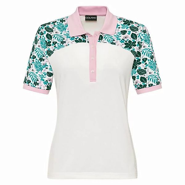 GOLFINO Poloshirt Golfino Tropical Vibe Short Sleeve Polo Optic White günstig online kaufen