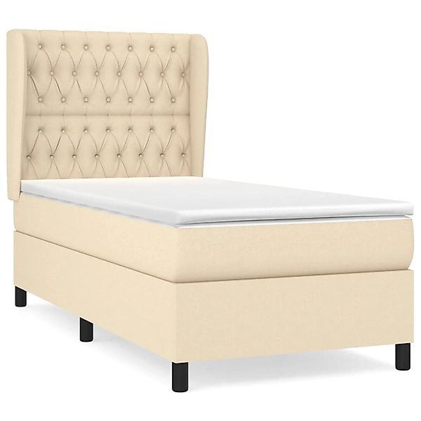 vidaXL Boxspringbett mit Matratze Creme 90x200 cm Stoff1372503 günstig online kaufen