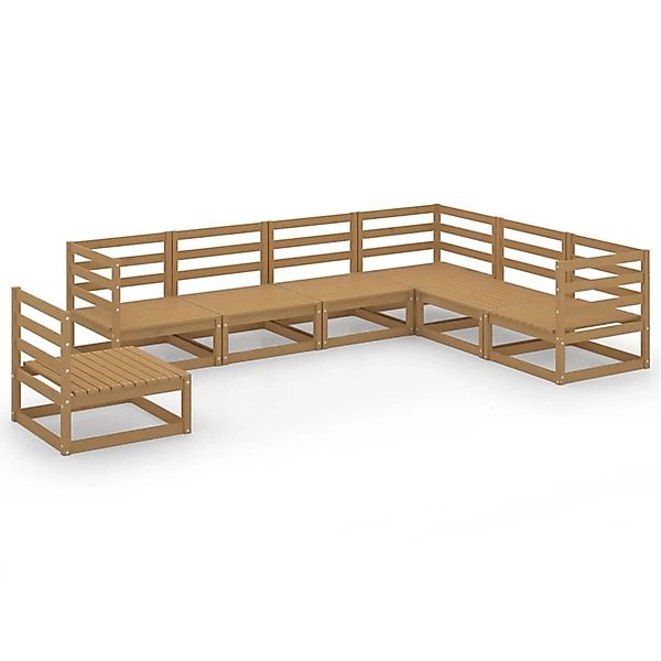 vidaXL 7-tlg Garten-Lounge-Set Honigbraun Massivholz Kiefer Modell 17 günstig online kaufen