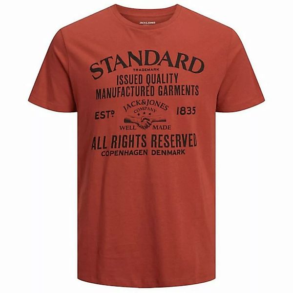 Jack & Jones Rundhalsshirt Große Größen Herren T-Shirt dunkelorange Label-P günstig online kaufen