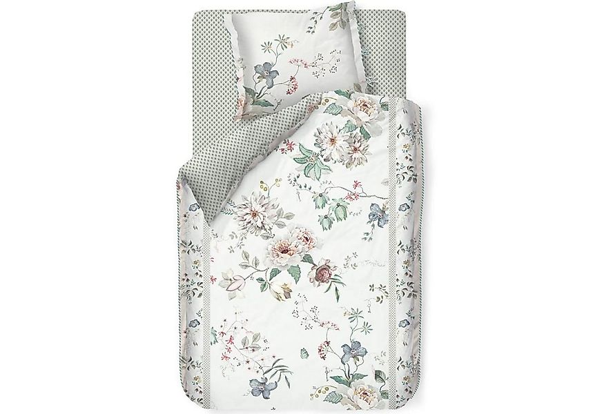 PiP Studio Bettwäsche Tokyo Bouquet Weiß, Perkal, 2 teilig, Lilien, Dahlien günstig online kaufen