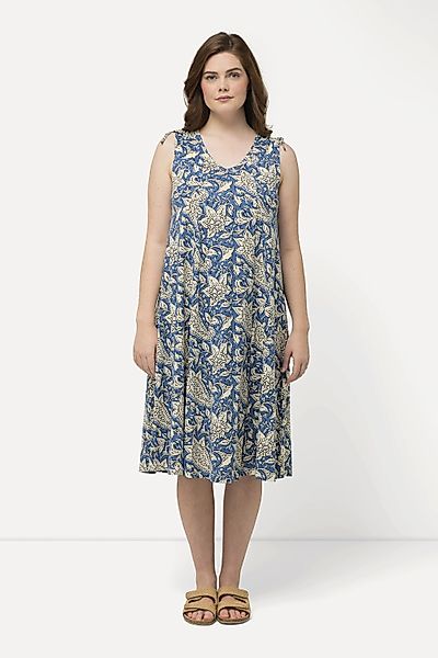 Ulla Popken Jerseykleid Midikleid Paisley V-Ausschnitt günstig online kaufen