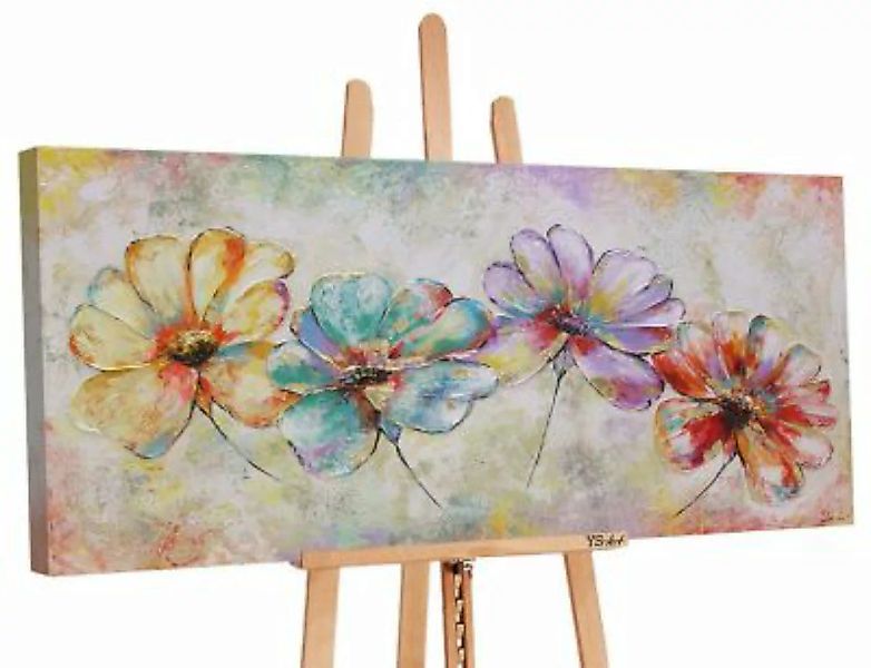YS-Art™ Gemälde YS-Art Acryl Gemälde „Schöne Blumen“ in bunten Farben gemal günstig online kaufen