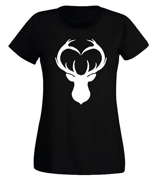G-graphics T-Shirt Damen T-Shirt - Hirschkopf Slim-fit-Shirt, mit Frontprin günstig online kaufen