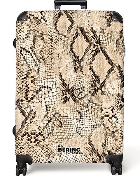 NoBoringSuitcases.com© Hartschalen-Trolley Schlangendruck - Beige 77 günstig online kaufen