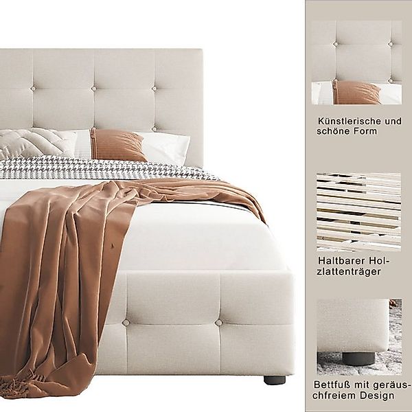 STILVORA Polsterbett 140×200 Bettgestell mit Stauraum&Lattenrost,Jugendbett günstig online kaufen