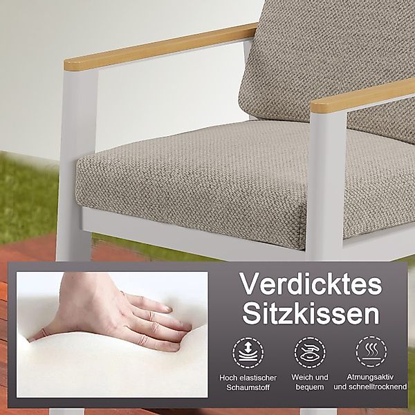 MeXo Gartenstuhl Gartenmöbel Esstischstuhl mit Kissen günstig online kaufen