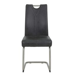 Schwingstühle in Anthrazit und Silberfarben Griff in der Rückenlehne (Set) günstig online kaufen