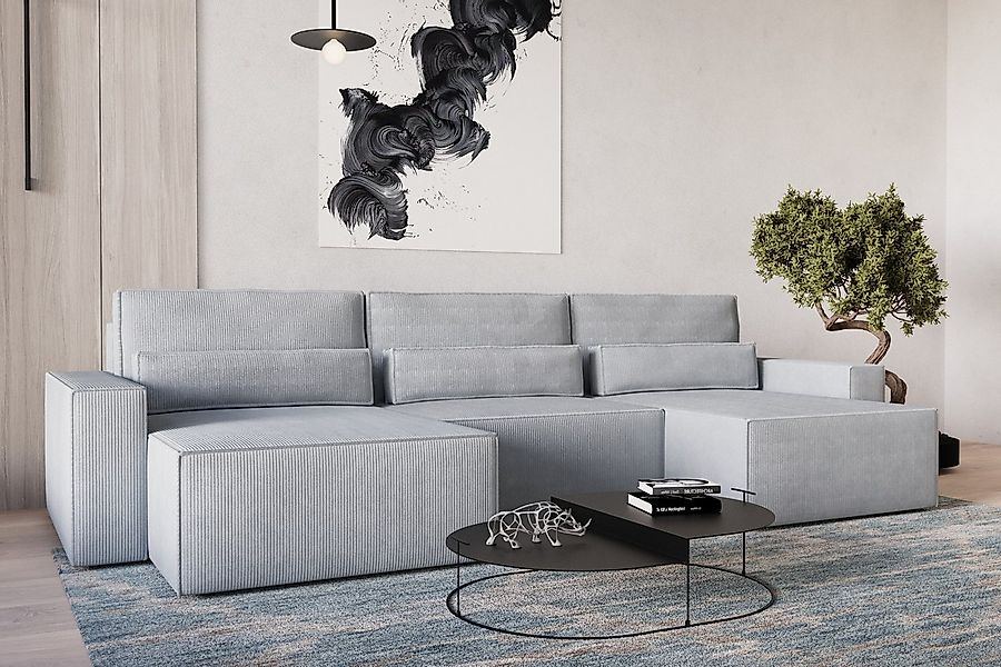 MOEBLO Wohnlandschaft DENVER U MINI, aus Cord, Couch Cord für Wohnzimmer Sc günstig online kaufen