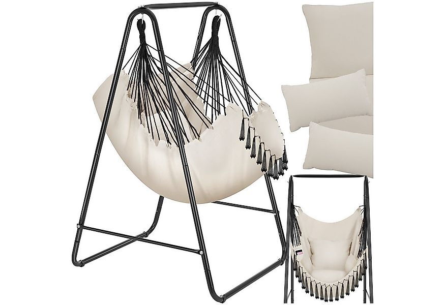 tectake Hängesessel Schaukelstuhl Alison, Boho-Style, Belastbarkeit 160kg, günstig online kaufen
