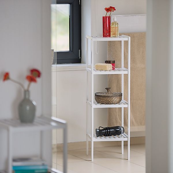 relaxdays Badregal Bambus Badregal mit 4 günstig online kaufen
