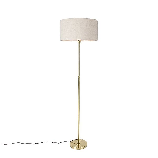 Qazqa Stehlampe Parte stof, ohne Leuchtmittel, E27, Gold/Messing, Design, S günstig online kaufen