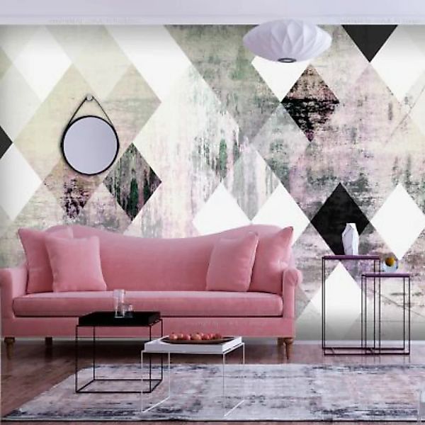 artgeist Fototapete Rhombic Chessboard (Pink) mehrfarbig Gr. 400 x 280 günstig online kaufen