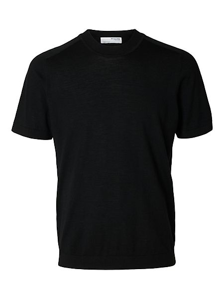 Selected Homme Herren Rundhals T-Shirt SLHTRAY SS KNIT MERINO CREW - Regula günstig online kaufen