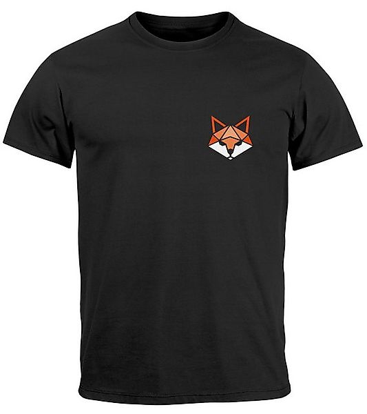 Neverless Print-Shirt Herren T-Shirt Fuchsmotiv Brustlogo günstig online kaufen