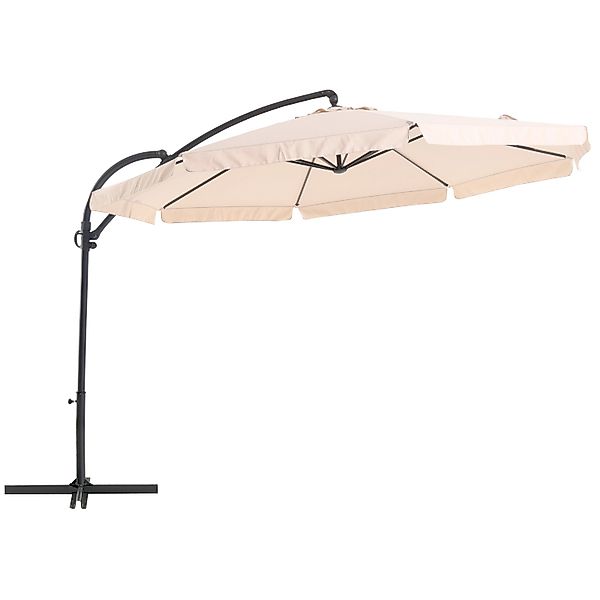 Ampelschirm Cocoa Beach Ø 350 cm Beige mit Kurbel günstig online kaufen