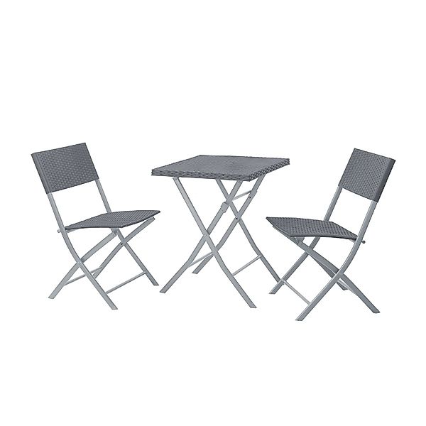 Svita Lima Bistroset 3-teilig 2 Stühle 1 Tisch Balkonset Klappbar Grau günstig online kaufen