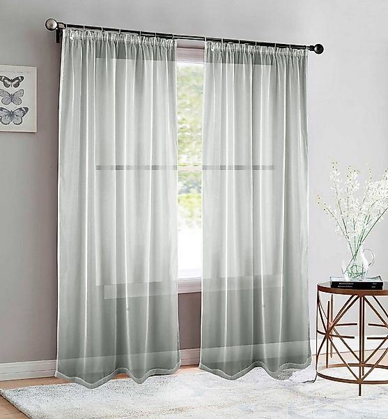 Brilliant Gardine Transparent / Vorhang / Gardine / 140x245cm / Kräuselband günstig online kaufen