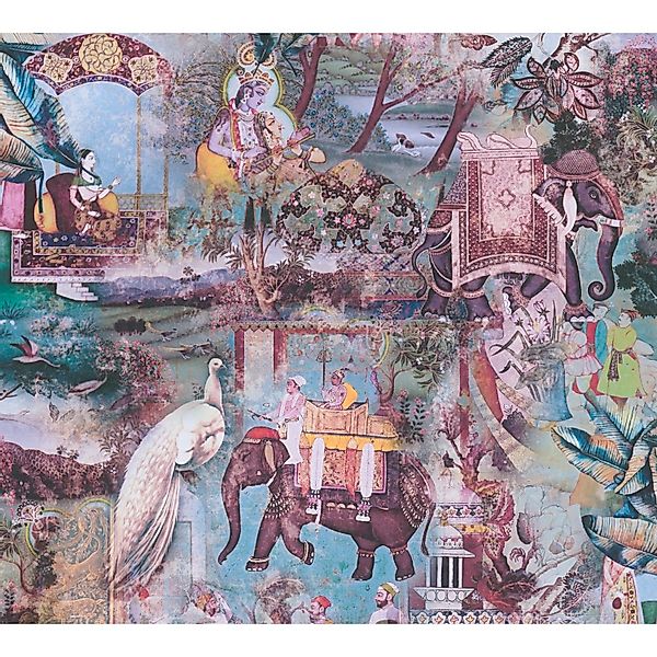 Vliestapete Orientalisch Vintage Matt glatt Blau Braun FSC® günstig online kaufen