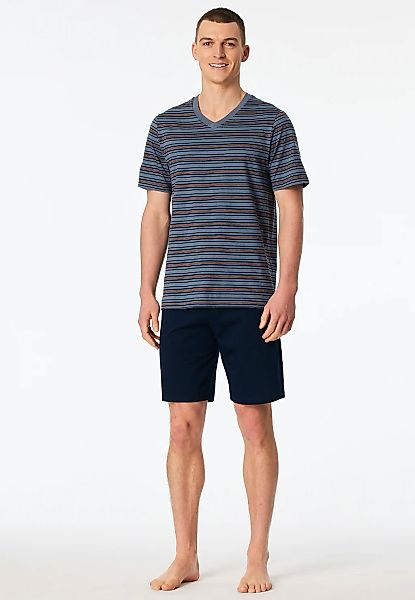 Schiesser Shorty "Casual Nightwear" 2 mit V-Ausschnitt und kurzem Arm, Ober günstig online kaufen
