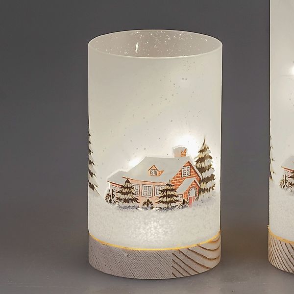 formano Nachttischlampe Winterlandschaft, mit Timerfunktion, Weiß, günstig online kaufen