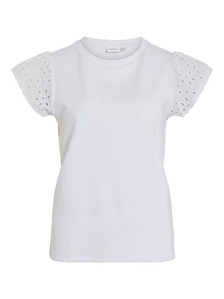 Vila T-Shirt Elegantes Design mit Lochmuster an den Ärmeln VILUCE O-NECK FL günstig online kaufen