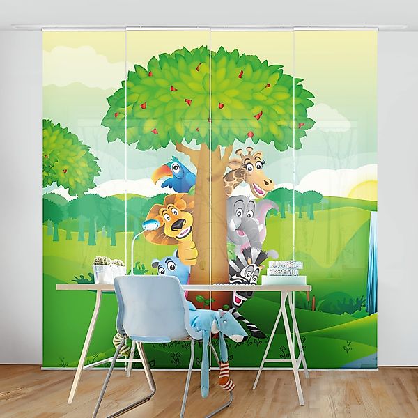 Bilderdepot24 Schiebegardine modern Flächenvorhang blickdicht Dschungeltier günstig online kaufen
