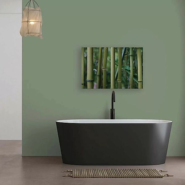 Bricoflor Wandbild Mit Bambuswald Für Badezimmer Und Schlafzimmer Spa Leinw günstig online kaufen