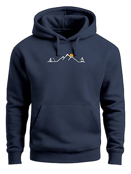 Neverless Hoodie Herren Hoodie Camping Line Art Kapuzensweatshirt mit Outdo günstig online kaufen