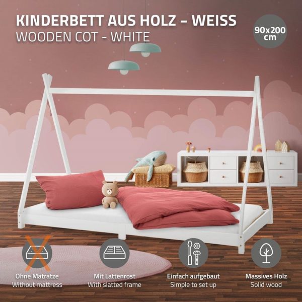 ML-DESIGN Spielbett Hausbett Tipi Zeltbett inkl. günstig online kaufen