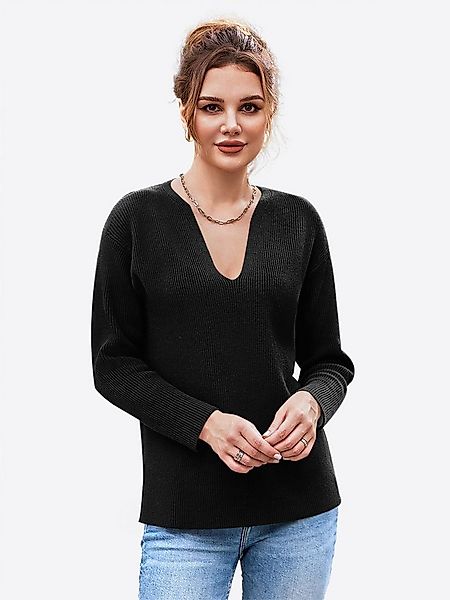 Imily Bela Sweater Damen Oversize-Pullover mit tiefer V-Ausschnitt (Packung günstig online kaufen
