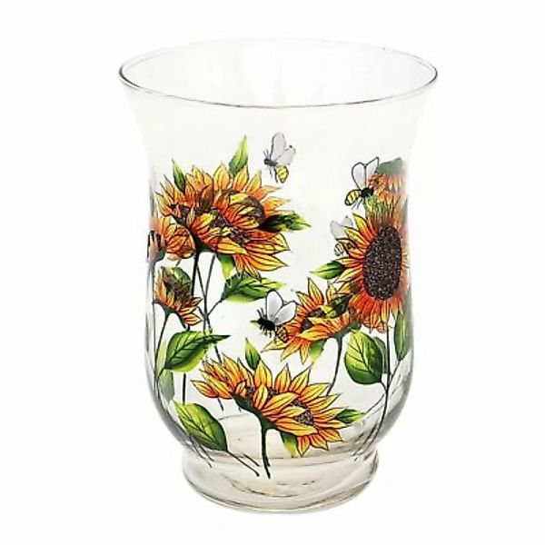 HTI-Living Glas Windlicht Sonnenblumen Klein Ø 8 cm Höhe 9 cm, Groß Ø 11 cm günstig online kaufen