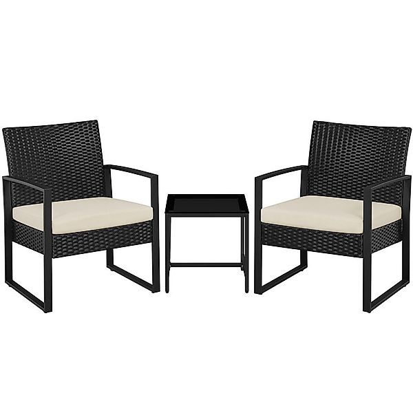 Yaheetech Balkonset, 3-teilig Polyrattan Sitzgruppe mit günstig online kaufen
