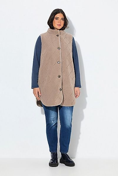 Ulla Popken Steppweste Teddyweste Stehkragen A-Linie ärmellos günstig online kaufen