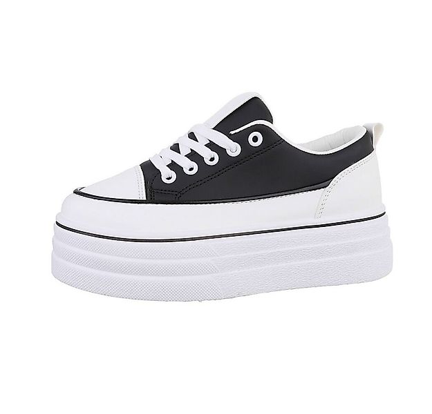 Ital-Design Damen Low-Top Freizeit Sneaker Flach Sneakers Low in Schwarz günstig online kaufen