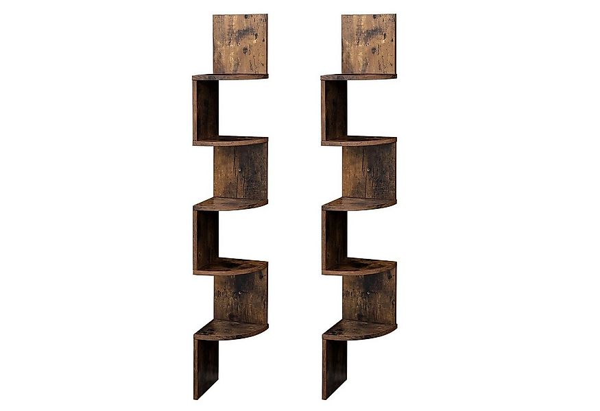 VASAGLE Eckregal, 2-tlg., Wandregal, Bücherregal mit 5 Ablagen, Höhe 126cm günstig online kaufen