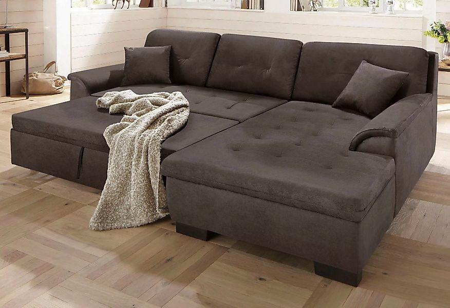 Home affaire Ecksofa "Bergen", wahlweise mit Bettfunktion L-Form günstig online kaufen