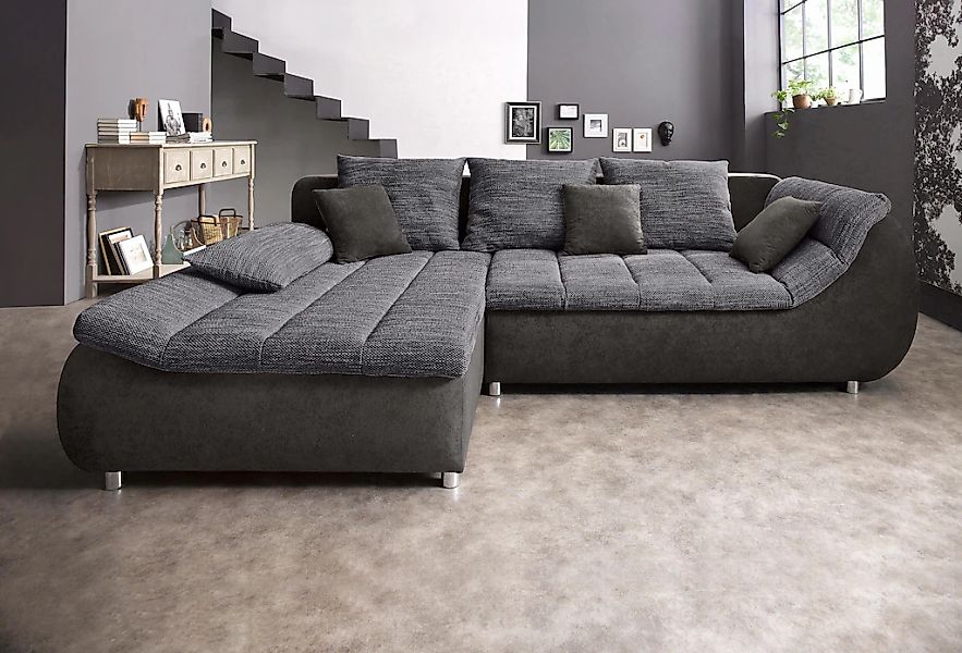 INOSIGN Ecksofa "Imola elegant und bequem, aktuelle Steppung im Sitz, L-For günstig online kaufen