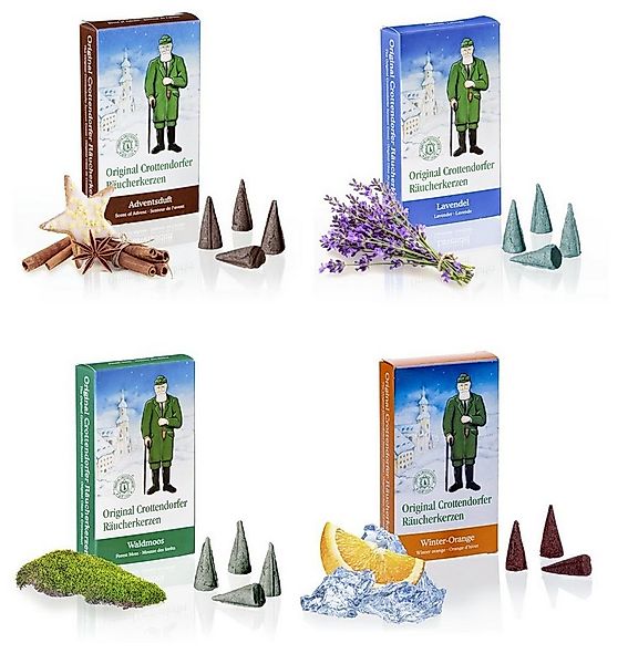 Crottendorfer Duftkerze 4er Set Adventsduft / Winter-Orange / Waldmoos / La günstig online kaufen
