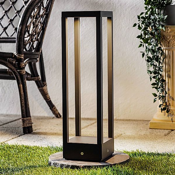 Lucande LED-Sockellampe Carlota, 50 cm, anthrazit, Aluminium günstig online kaufen