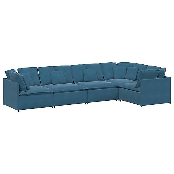 vidaXL Sofa Modulares Sofa mit Kissen Samt Blau günstig online kaufen