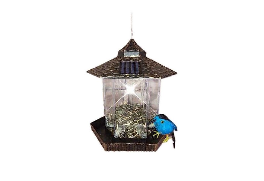 HTI-Living Futterspender Vogelfutterhaus Nessa Metallic Gold mit Solarpanel günstig online kaufen