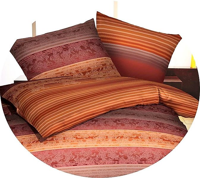 Kaeppel Bettwäsche versch. Größen Terra Rot Farbverlauf, Biber, 2 teilig, w günstig online kaufen