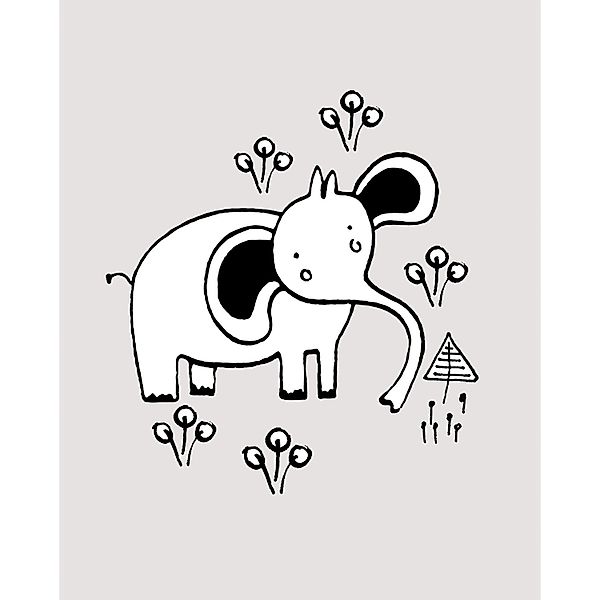 Komar Bild "Scribble Elephant" Tiere 1 Stk. tlg. Wandbild zur Dekoration - günstig online kaufen