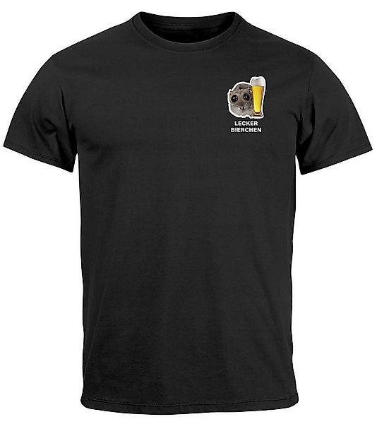 MoonWorks Print-Shirt Herren T-Shirt Lecker Bierchen Bier Alkohol Sad Hamst günstig online kaufen