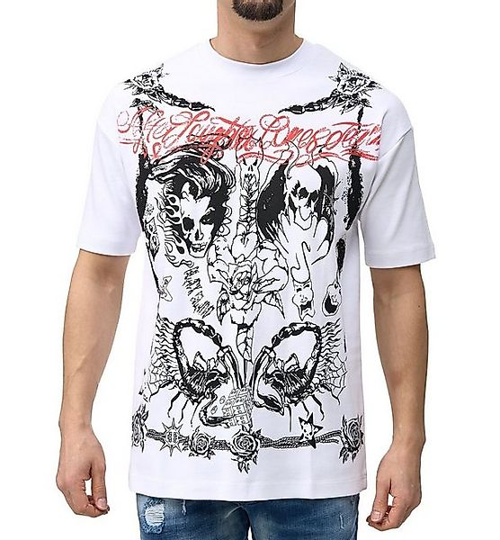 Black Island T-Shirt Herren OVERSIZE T-Shirt mit Print Weiß XS günstig online kaufen