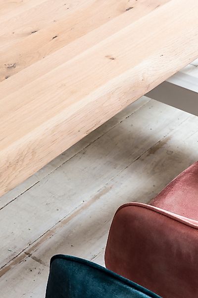 Home affaire Esstisch "Tristan" massive Balkeneiche geölt mit Baumkante, in günstig online kaufen