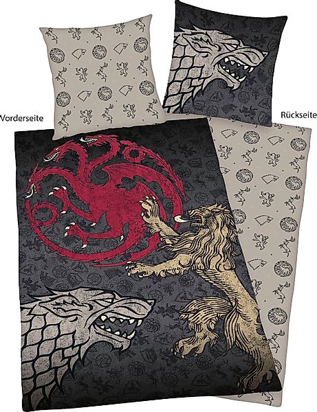 Wendebettwäsche "Game of Thrones" 2 Stk. tlg. mit tollem Motiv günstig online kaufen