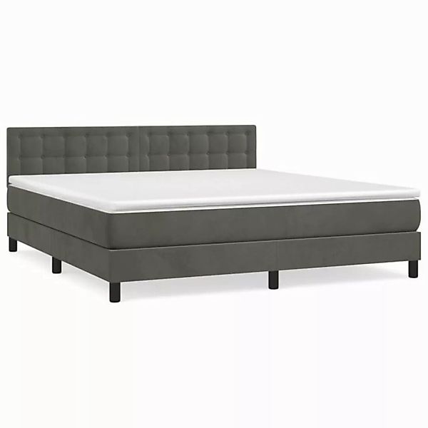 vidaXL Boxspringbett Boxspringbett mit Matratze Dunkelgrau 160x200 cm Samt günstig online kaufen