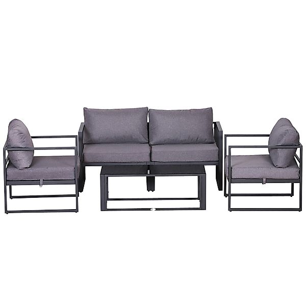 Outsunny Vierteiliges Gartenmöbel Set mit Sitzkissen 138 x 69 x 63 cm günstig online kaufen